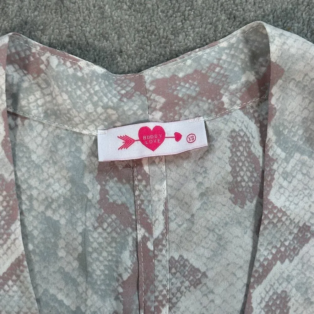 Buddy Love Snake Print Knotted Hip Blouse Women's X - Image 4