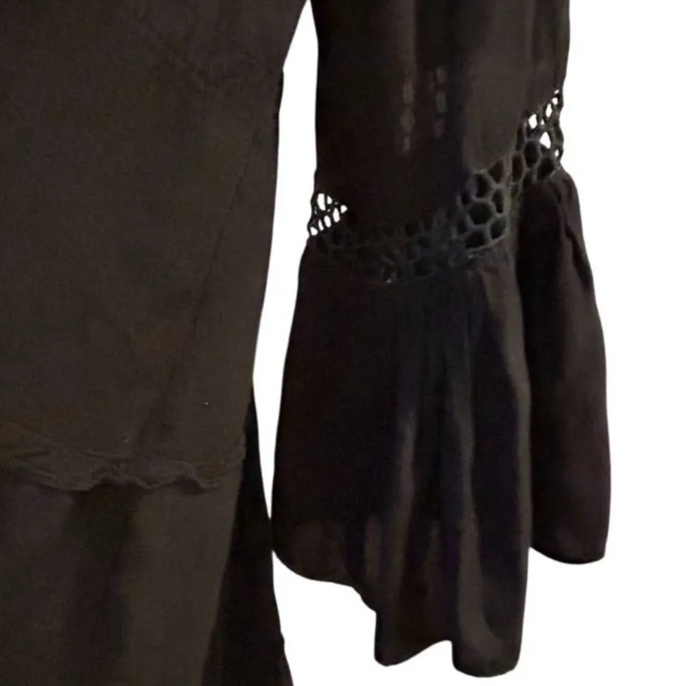 RAVIYA Women's Black Tiered Kimono Coatigan Size M Long Sleeve Casual Size M - Image 6