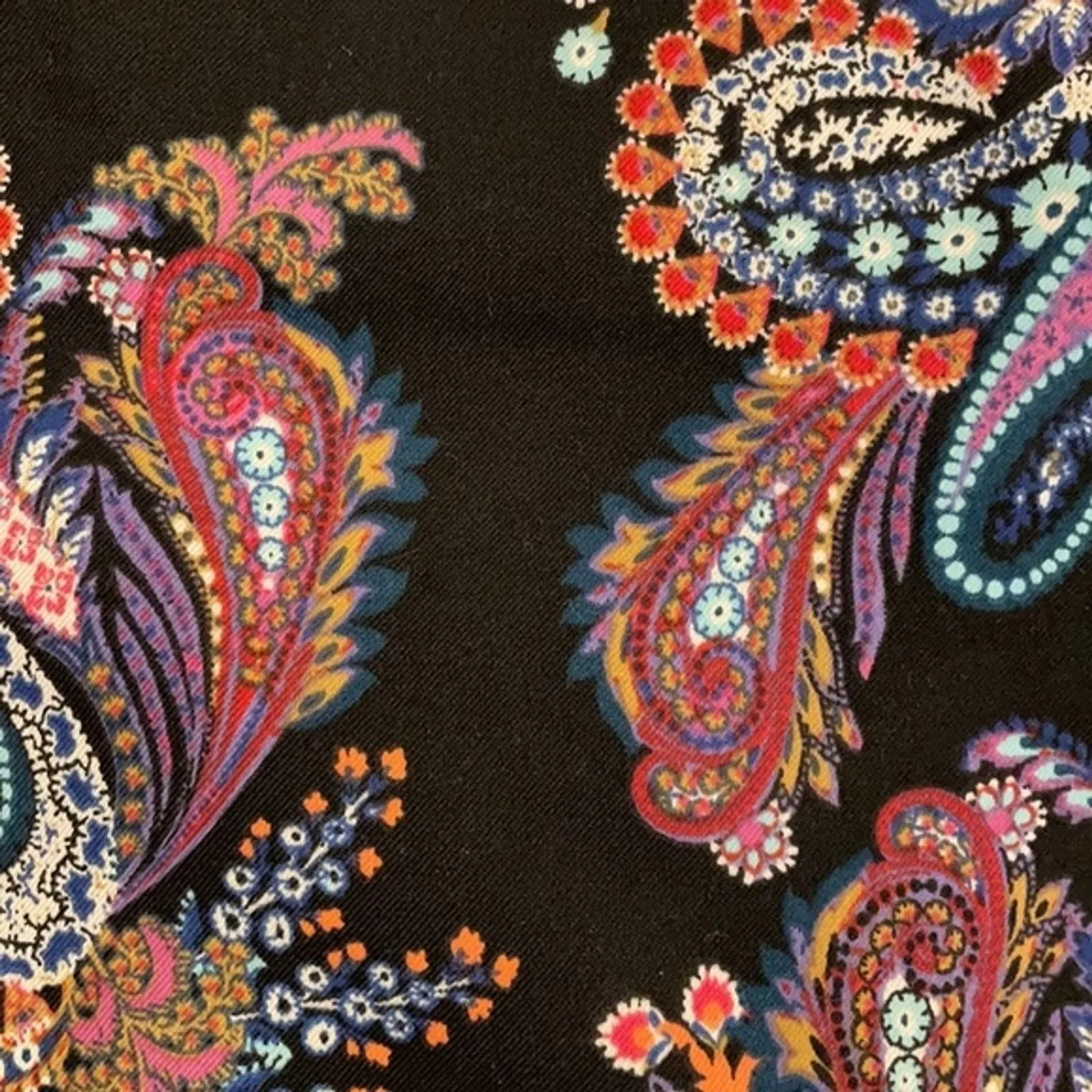 Vera Bradley Black Multicolor Floral Paisley Print Scrubs Top Womens Small - Image 13