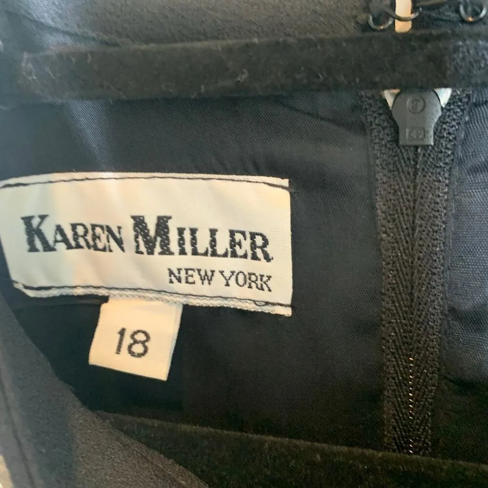 Vintage Karen Miller Maxi Dress Formal w Jacket Rhinestone Trimmed Sz 18 - Image 6