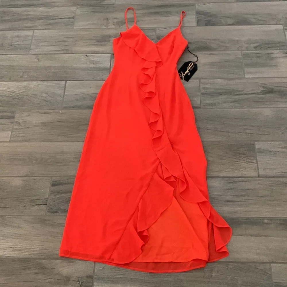 Shaycation X REVOLVE Grace Midi Dress in Blood Orange - Image 4