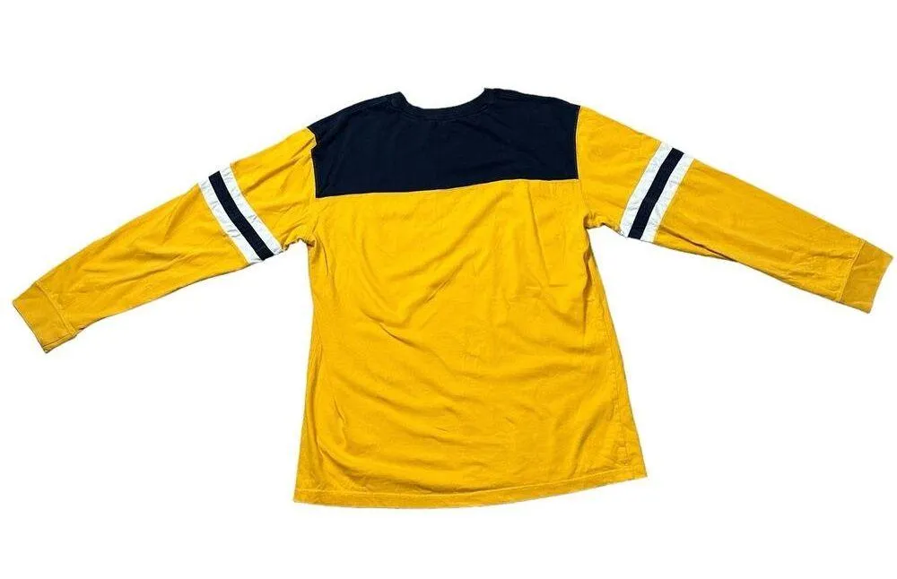 Tommy Hilfiger XL Lions Baseball Tee Long Sleeve Yellow Navy Vintage - Image 2