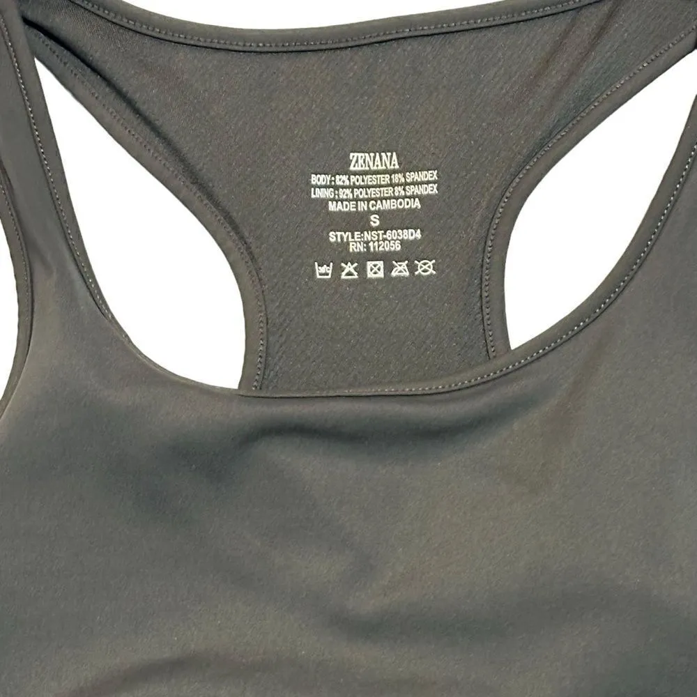 Zenana Grey Loads of Potential Sports Bra Size Small - Image 4