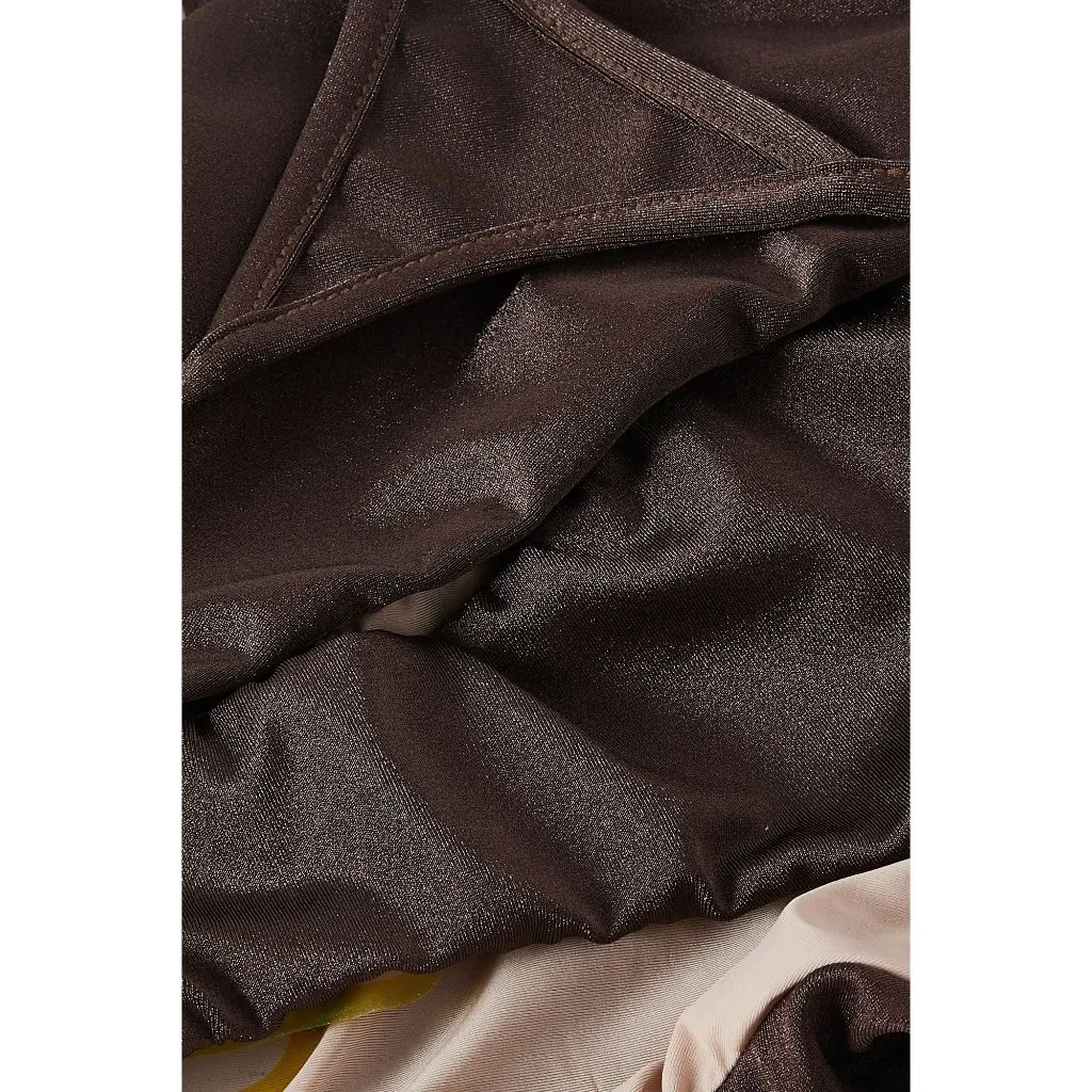 Adriana Degreas Solid Halterneck Bikini Coffee Womens Size Small Brown - Image 4