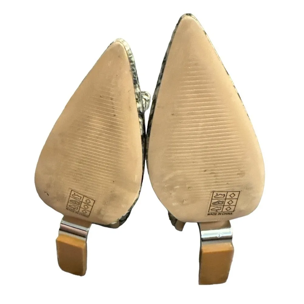 Ninety Black & White Faux Snake Boots with Unique Heel women’s size 8 - Image 6