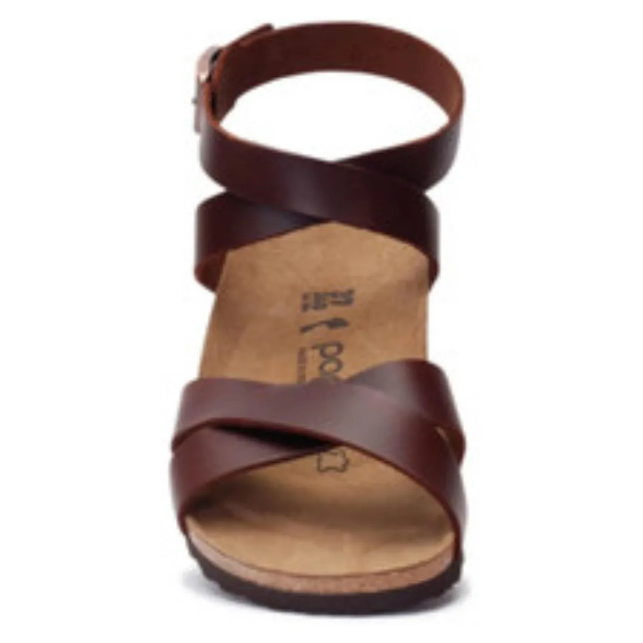 Papillio by Birkenstock Brown Leather Ankle Strap Wedge Sandals EU 38 US 7 Size 8 - Image 3