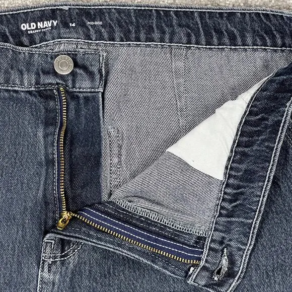 Old Navy Maxi Jean‎ Skirt 14 Mid-Rise Drapey Denim Cargo Grunge Retro Dark Wash - Image 4