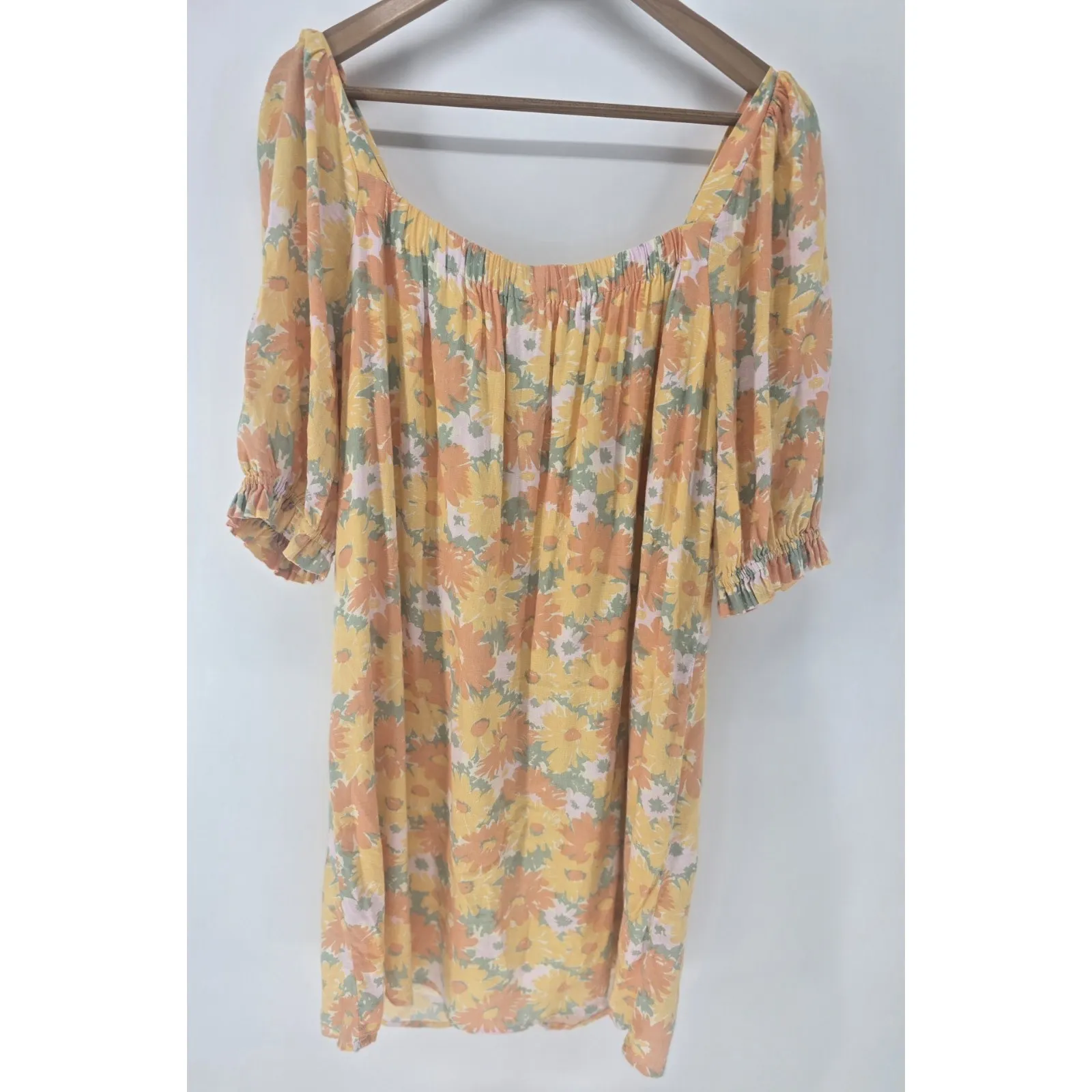 Rails Dress Daisy‎ Meadow Yellow Orange Size Large Linen Rayon Blend - Image 3