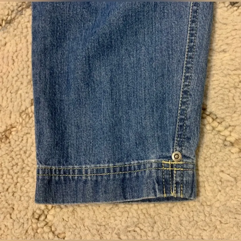 Vintage 90s Liz Claiborne Blue Denim Romper with Belt and Collar - Image 5