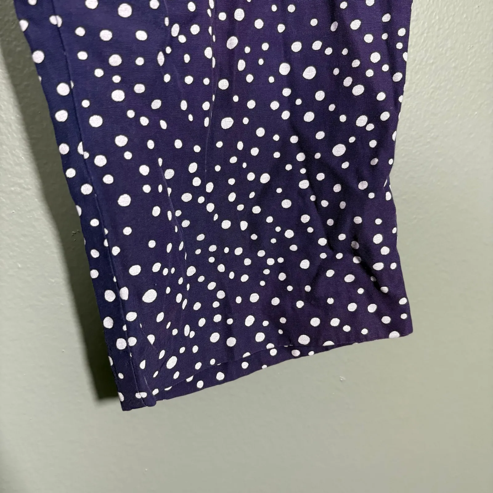 Fritzi California Vintage 1980's Blue Polka Dot Tapered Pants - Image 3