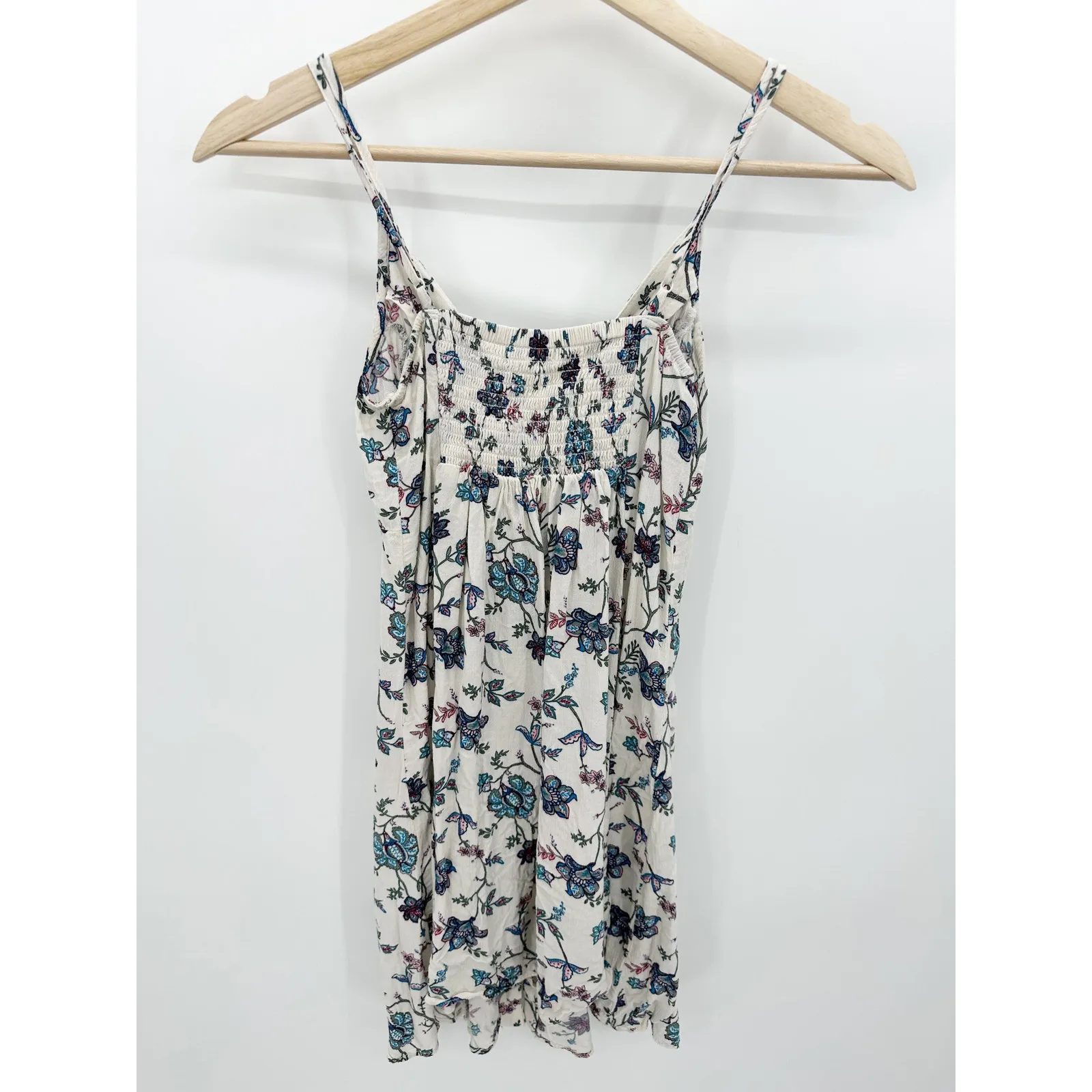 American Eagle AEO Blue Purple Floral Button Front Mini Dress Women's Size XXS - Image 2