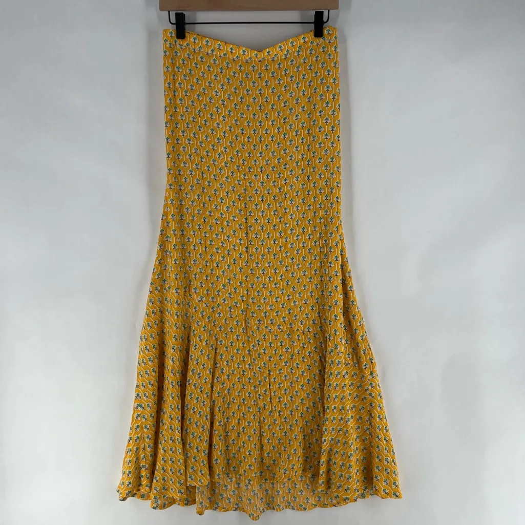 RHODE x Target Womens XXL Lightweight Floral Print Tie Crop Top & Maxi Skirt Set Yellow - Image 9