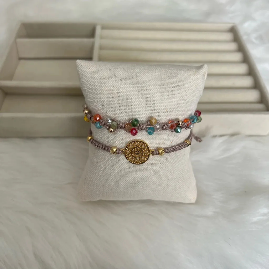 Handmade Adjustable Colorful Beaded Bracelet Set - Image 3