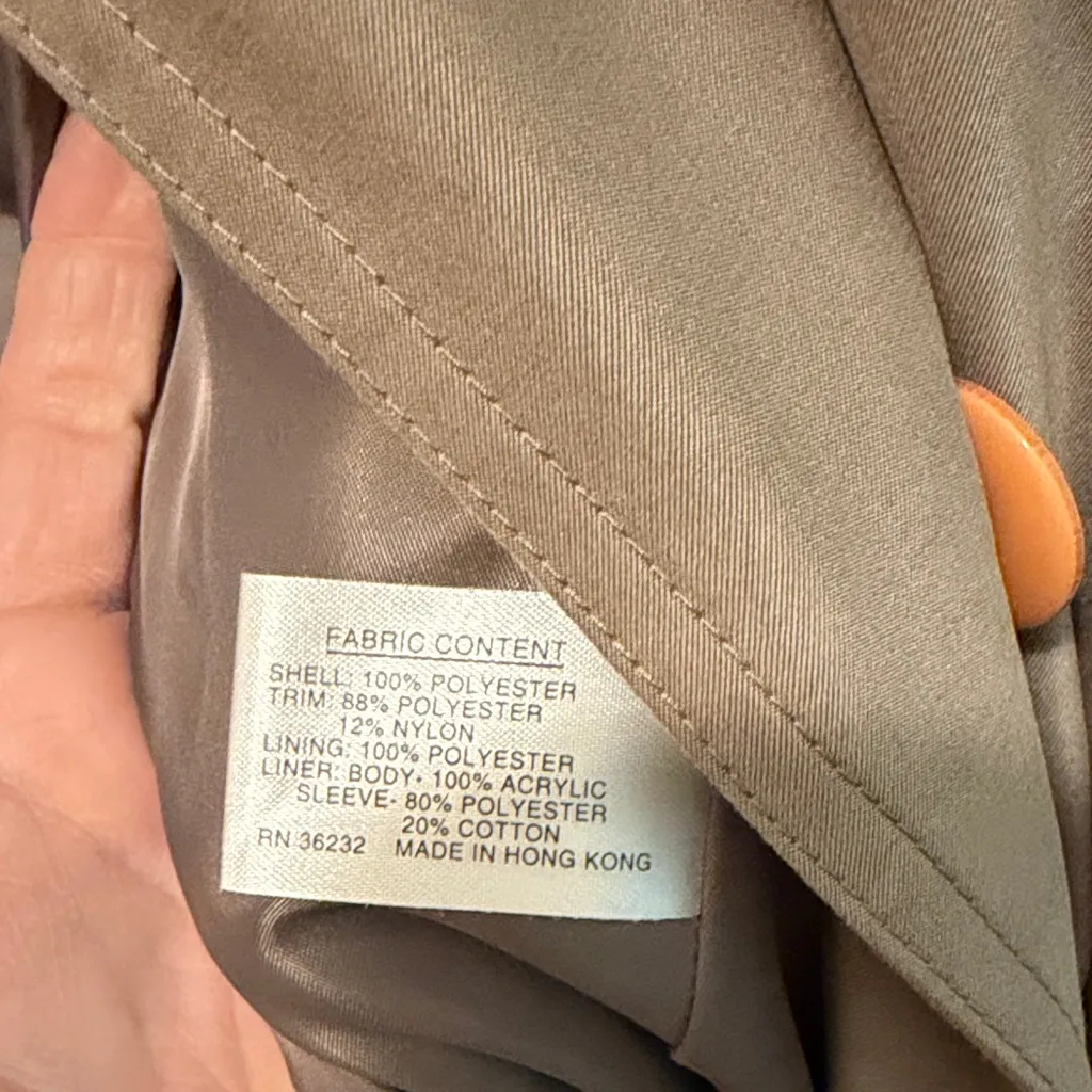 Gallery Vintage Women's Long Tan Jacket Trench Coat - Image 5