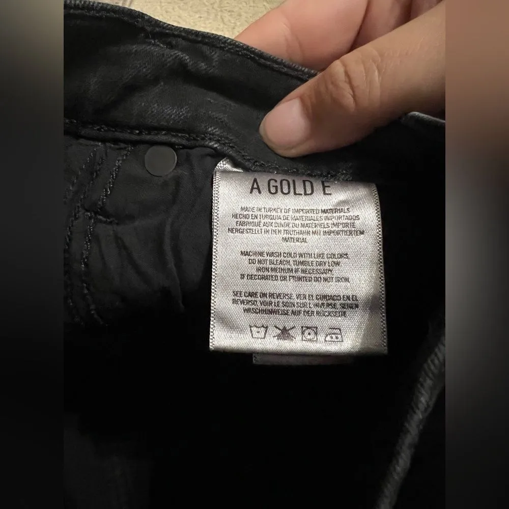 Agolde black distressed jeans raw hem 26 - Image 9