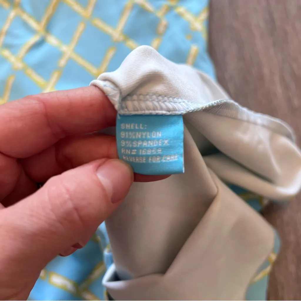 J. McLaughlin Catalina cloth 3/4‎ sleeve sheath dress blue and gold print - Image 5