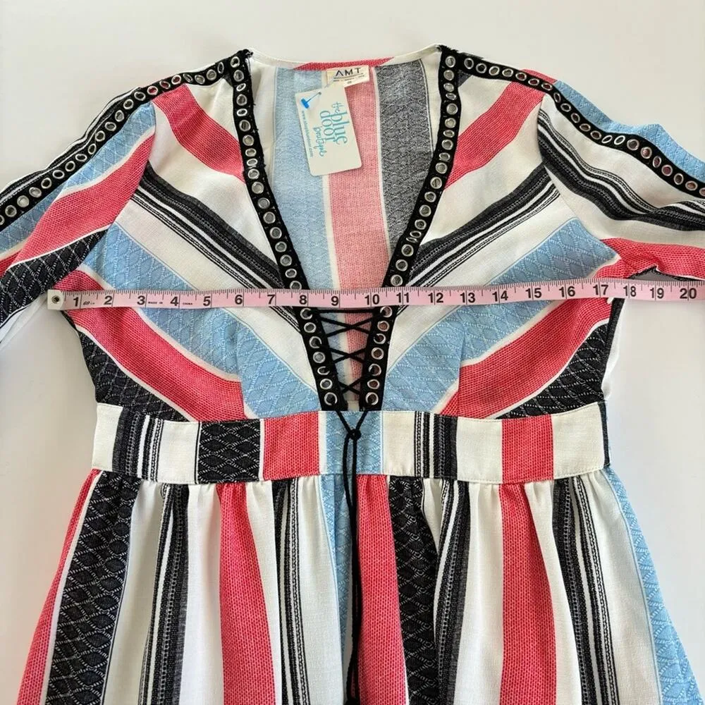 AMT Gypsy Gal Striped Long Sleeve V - Image 4