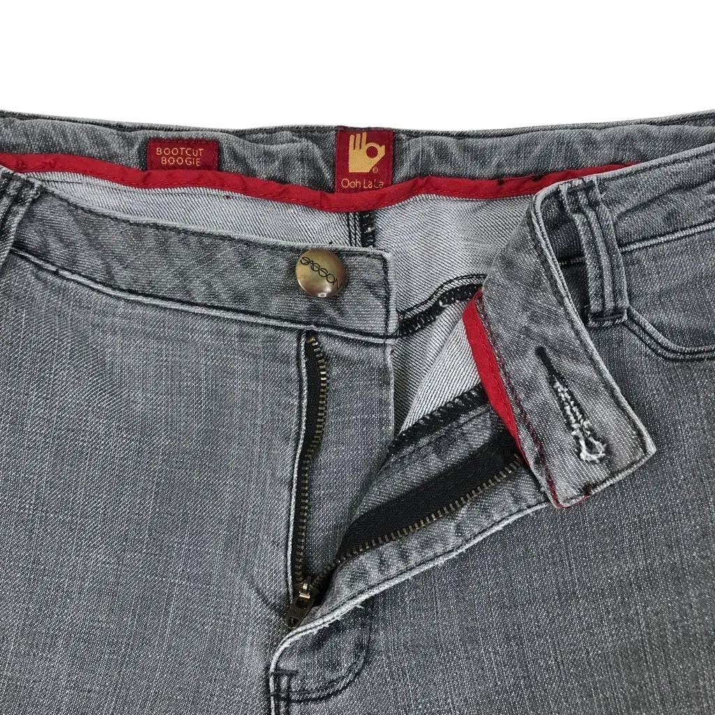 SASSON Jeans VTG Women 16 Bootcut Boogie Grey Embroidery Retro Boho Y2K Grunge Gray - Image 5