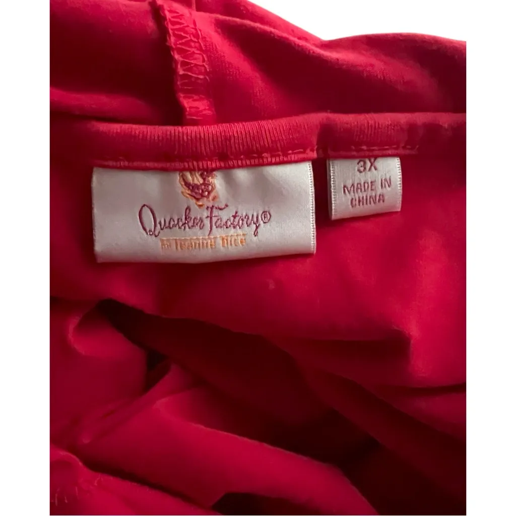 Quacker Factory Christmas Scotty Dog Sparkly Hooded Top. SZ. 3X. Red - Image 6