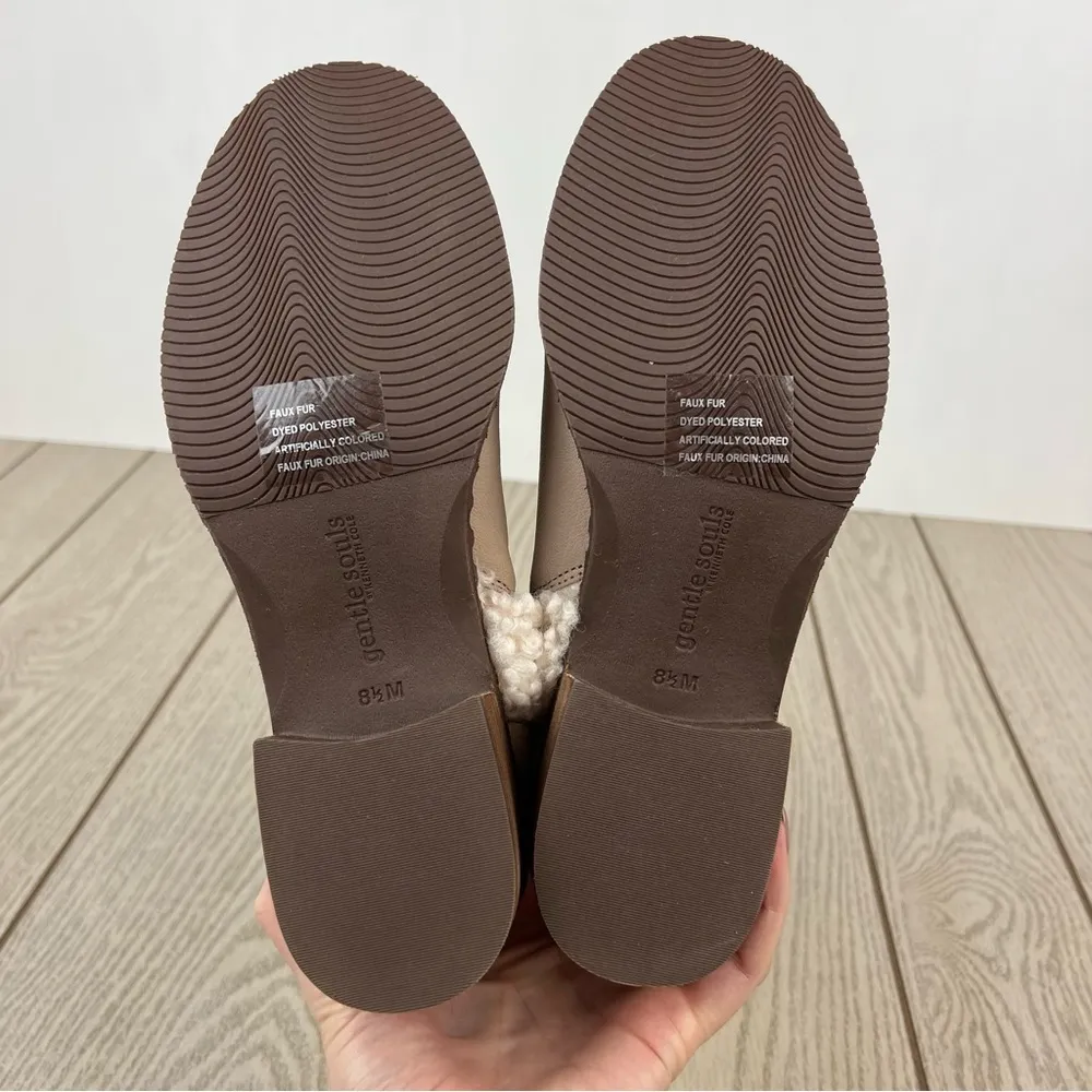 Gentle Souls by Kenneth Cole Best Cozy Slit Moto Boots 8.5 Mushroom Leather $295 - Image 8