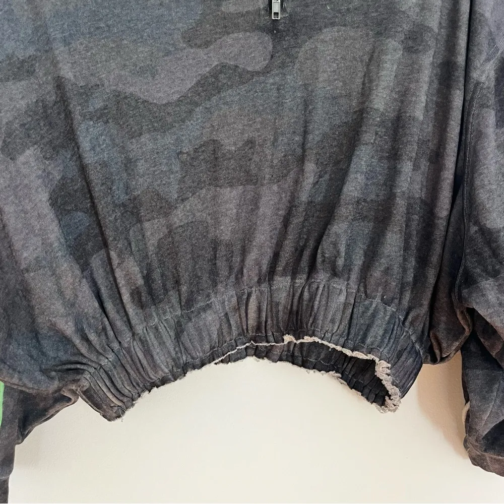 Vintage Havana Rainbow Stripe Camo Sweatshirt NWT Quarter Zip Colorful Pride Gray - Image 3