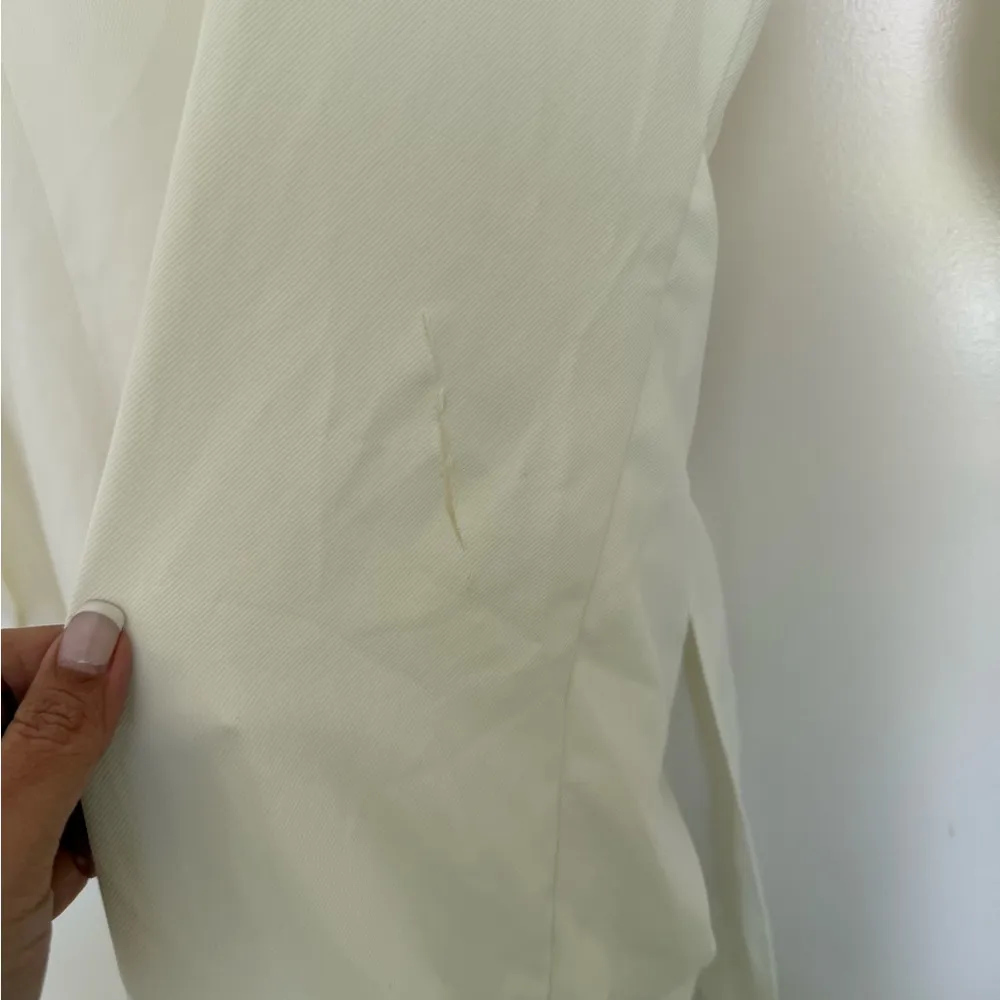 Amanda Uprichard Calabra Dress Surplice Long Sleeve Ivory Size L - Image 8