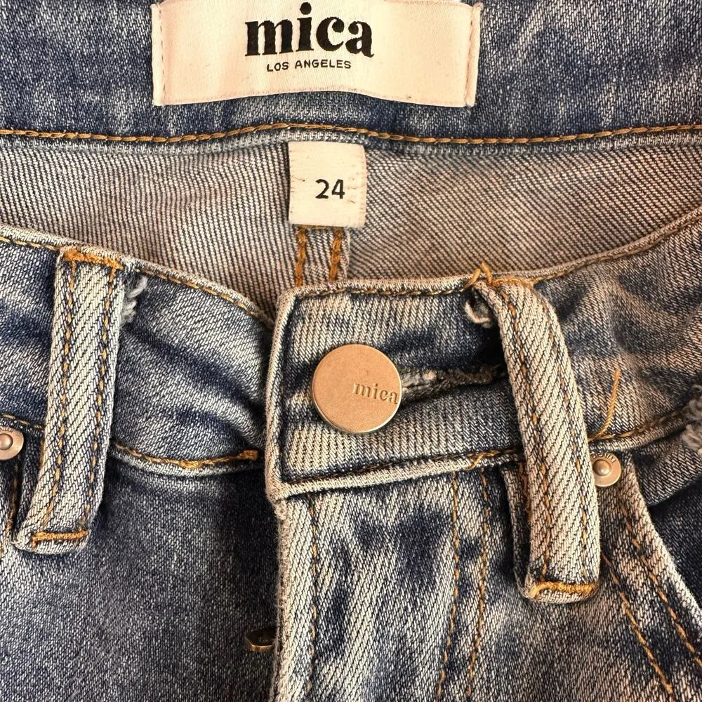 Mica Denim Women's Aniello Super High Rise Straight Leg Jeans Size 24 Blue - Image 7