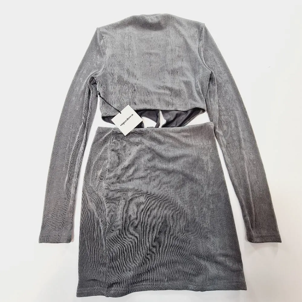 Superdown Cassie O Ring Dress in Grey Small - Image 12