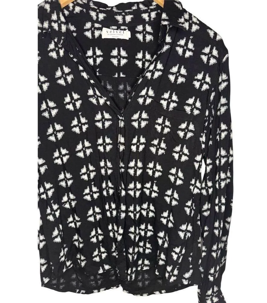 Velvet by Graham & Spencer Women's Luca Printed Shirt V - Image 3