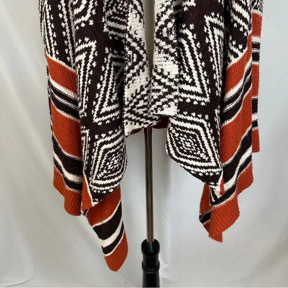 Knox Rose Aztec Tribal Print‎ Open Front Cardigan Brown Orange White Size XXL - Image 5
