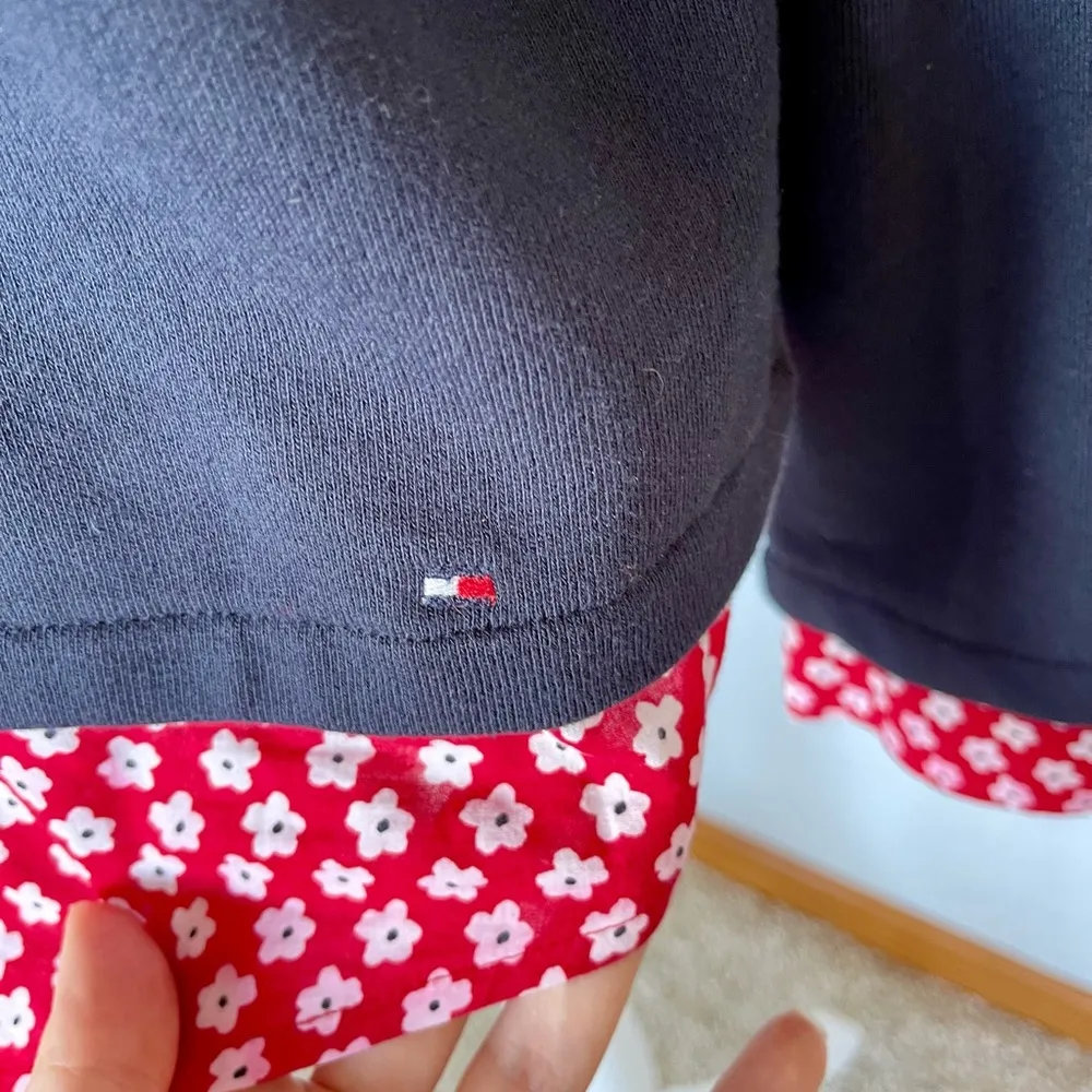 Tommy Hilfiger Sweatshirt | Hooded | Faux Shirt Tail | Size L | EUC - Image 5