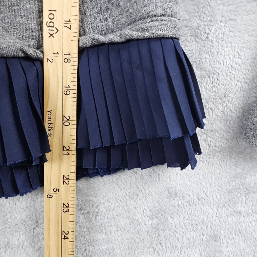 J. Crew Ruffle Hem Pullover Sweatshirt Long Sleeve Gray Women's Size Small - Image 8