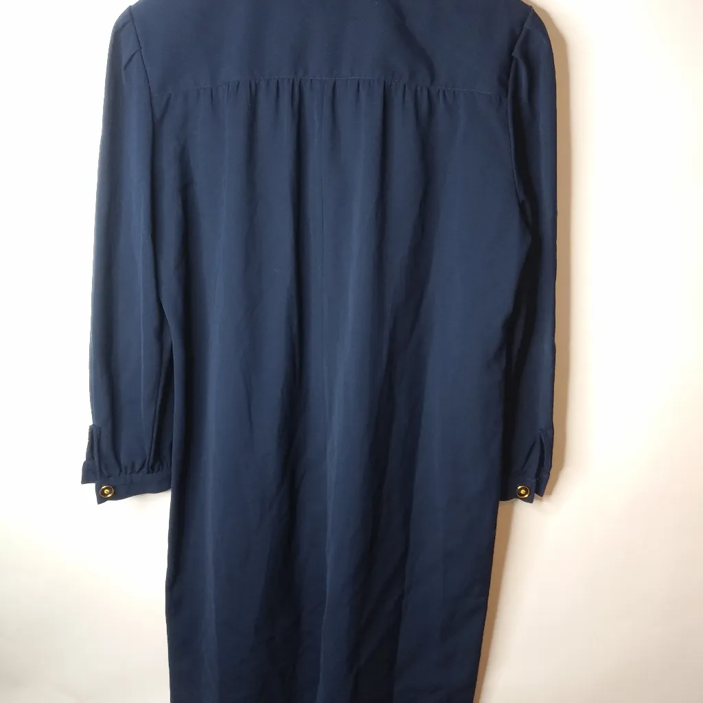 Lilli Ann 12 Vintage Navy Pullover Coat Dress Blue Size L - Image 5