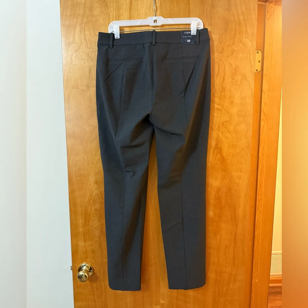 J. Crew Ruby Pant Pants Gray Grey Office Polyester Viscose Blend NWT Size 10 - Image 11