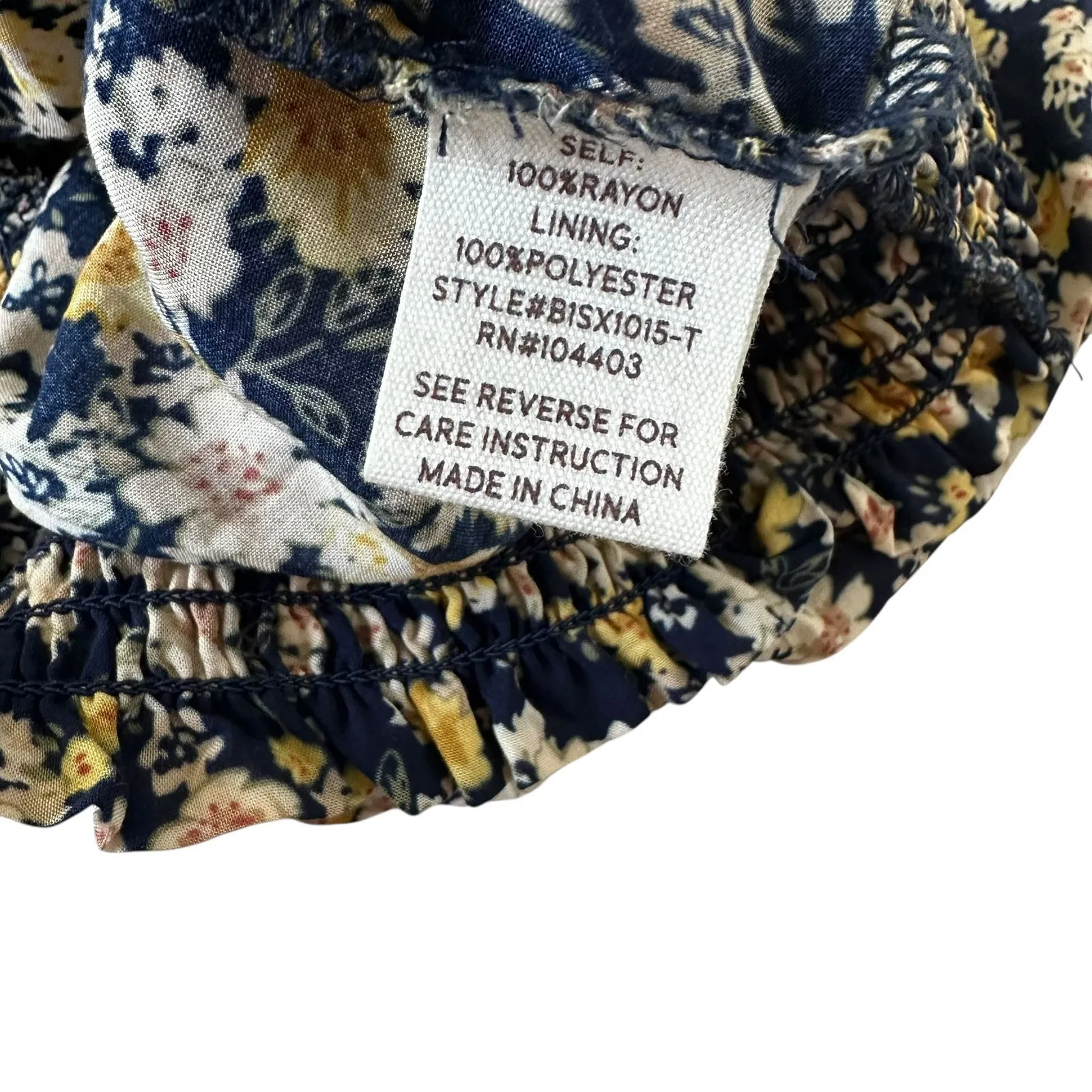 Blu Pepper Blue/Yellow Floral Top Women's Blouse Size Large | 13-23 - Image 3