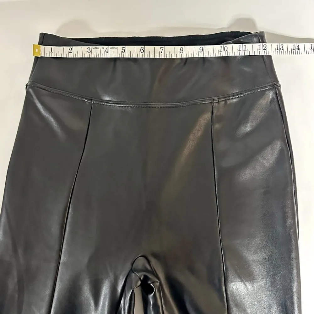 Abercrombie Split-Hem Vegan Leather Slim Flare Pants - Image 8