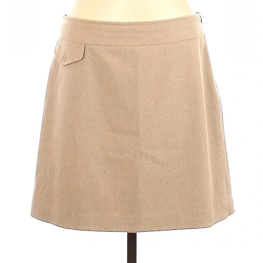 Banana Republic Y2K Beige Tan Wool & Cashmere Blend Mini Skirt Size 6 Small S - Image 3