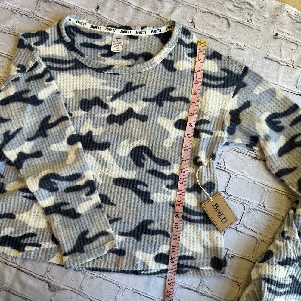 Born 2 Piece Women’s Camo Pajama Set Brand NEW W TAGS Large Blue Fleece Cozy - Image 3