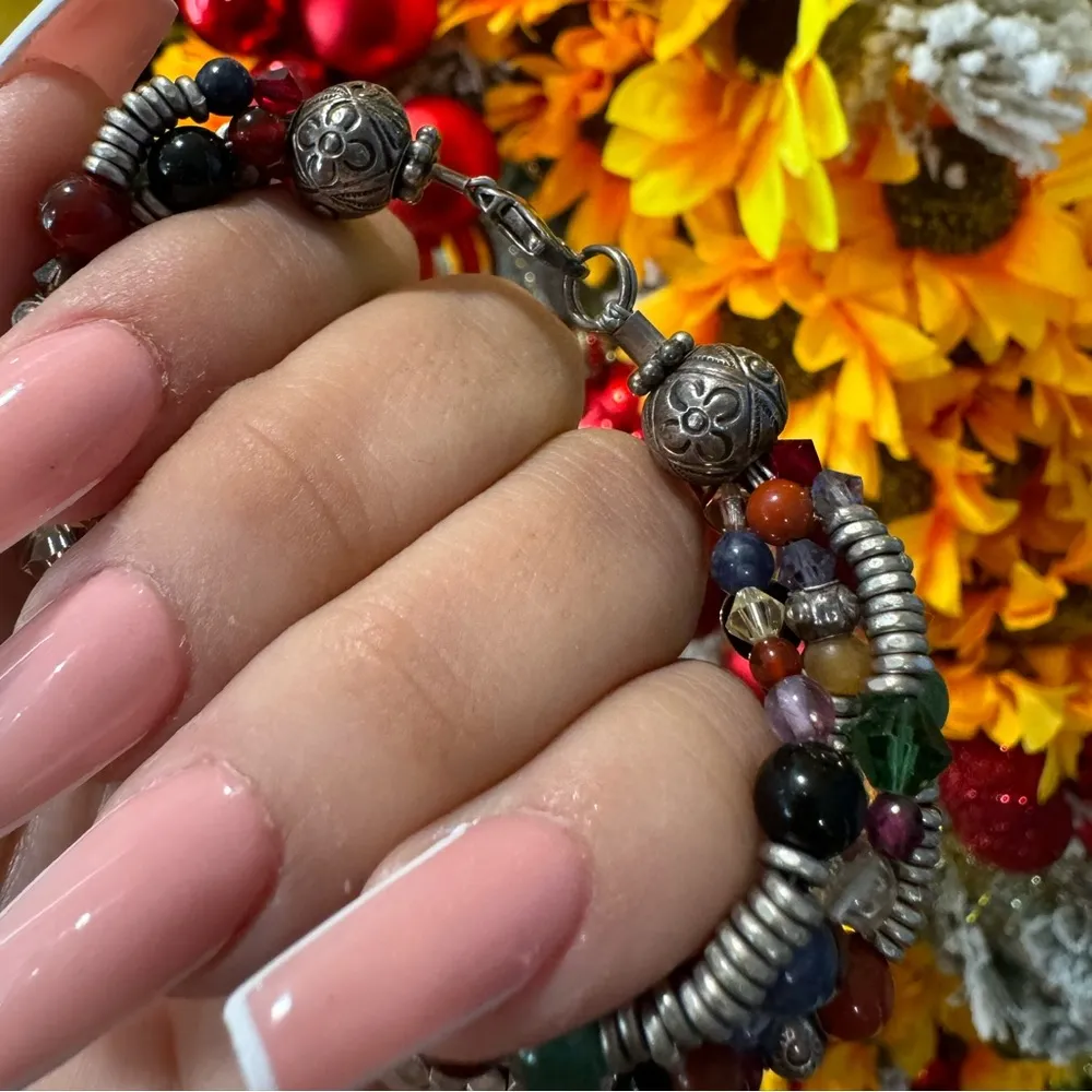 .925 sterling and crystal world handmade bracelet ✨ - Image 11