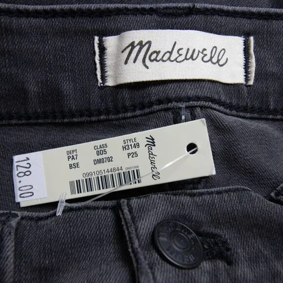 NEW‎ Madewell Petite 9" Mid-Rise Skinny Jeans in Black Sea, 25P - Image 12