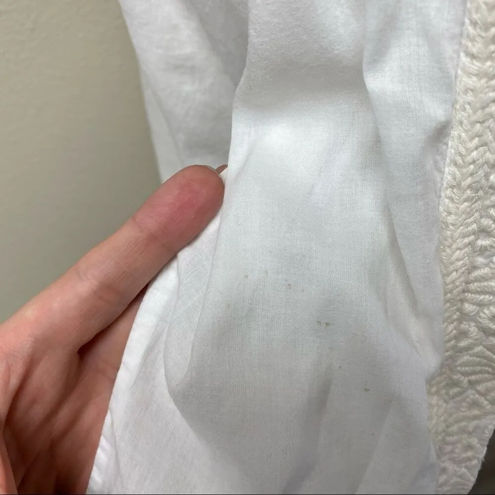 Tory Burch Embroidered Top White Size 6 - Image 4