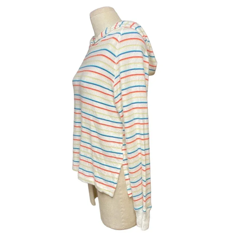 LNA Brushed Carly Striped Hoodie Sweater White Colorful‎ Size XS - Image 8