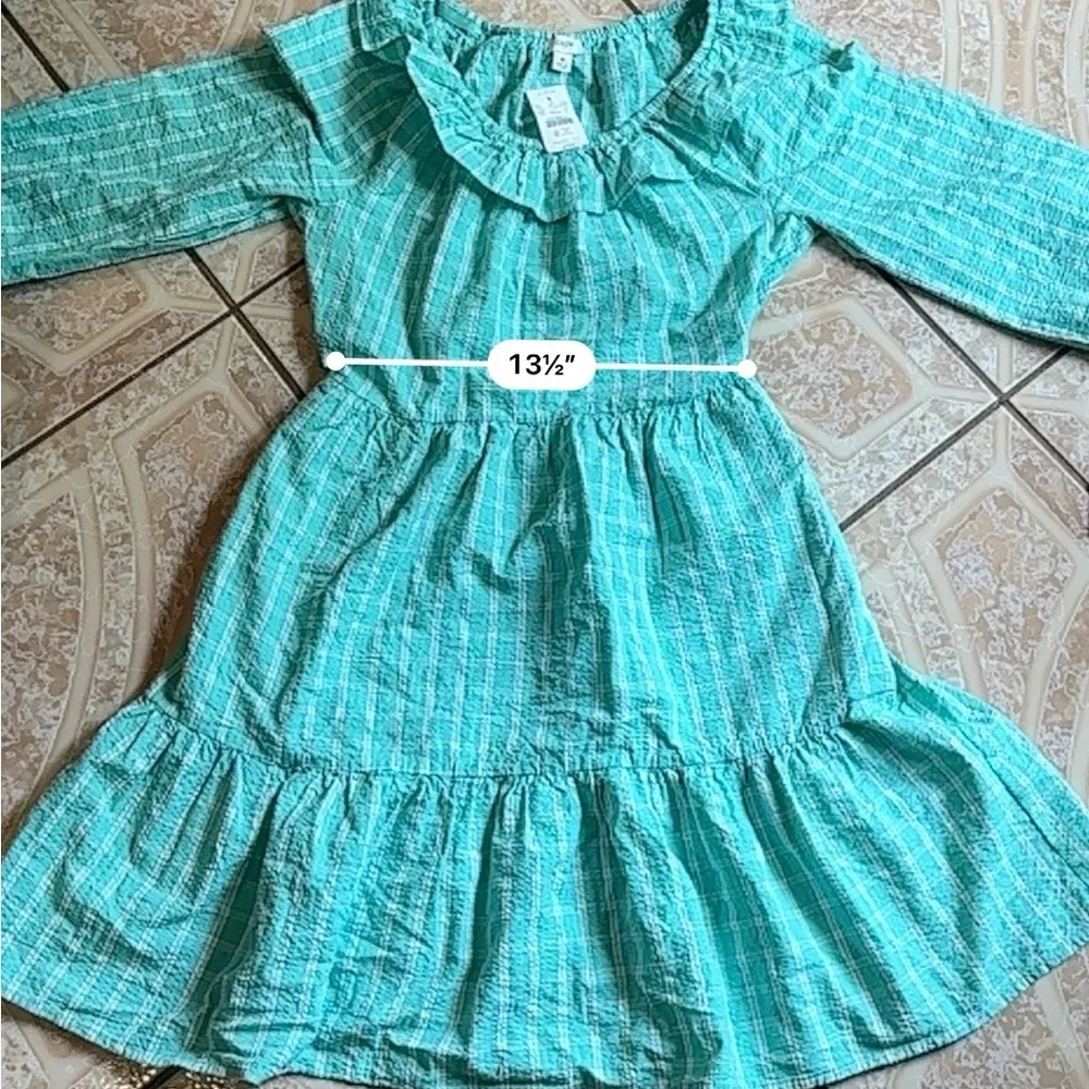 NWT J. Crew Blue and White Plaid Long Sleeve Dress - Image 11