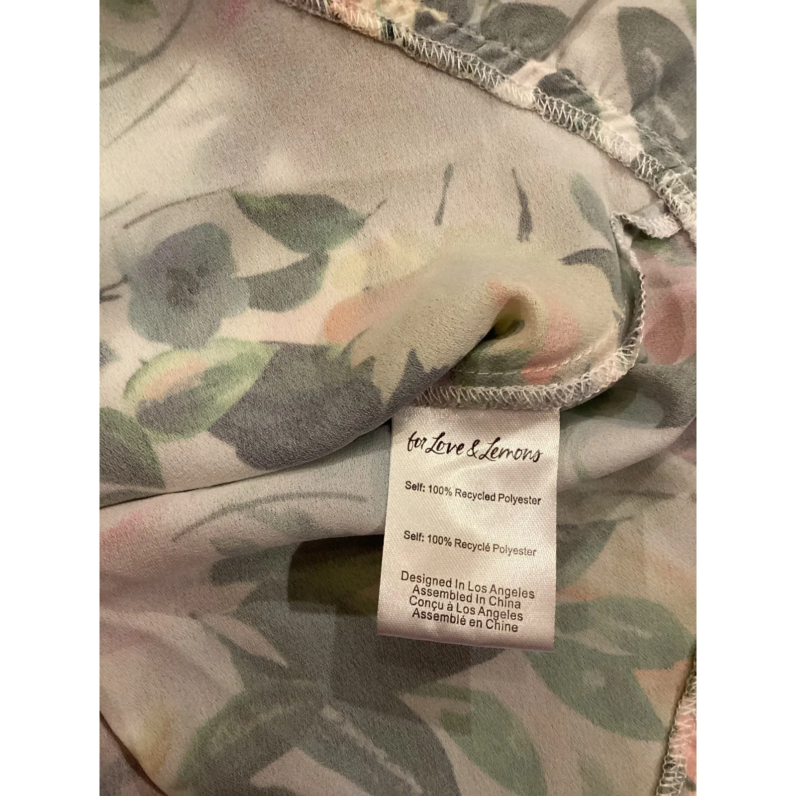 FOR LOVE AND LEMONS Bailey Floral Asymmetrical long sleeve ruffle mini Dress S - Image 11