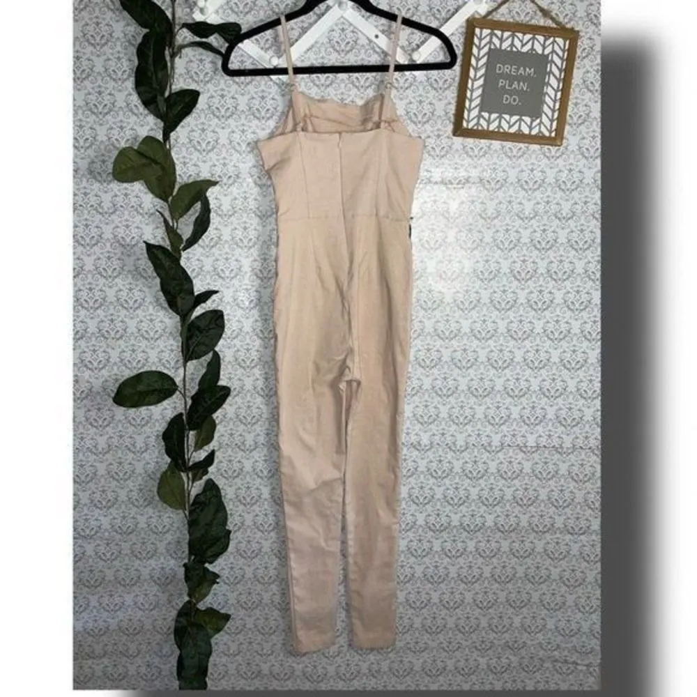 NWT Haute Monde women’s Small Cami  Jumpsuit cream Bodycon stretchy  sleeveless - Image 12