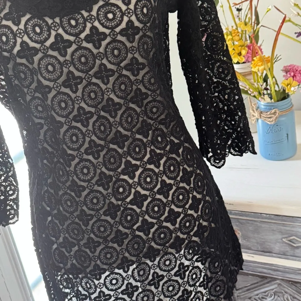 Laundry By Shelli Segal Black Lace Cover-Up – Size Large - Image 2