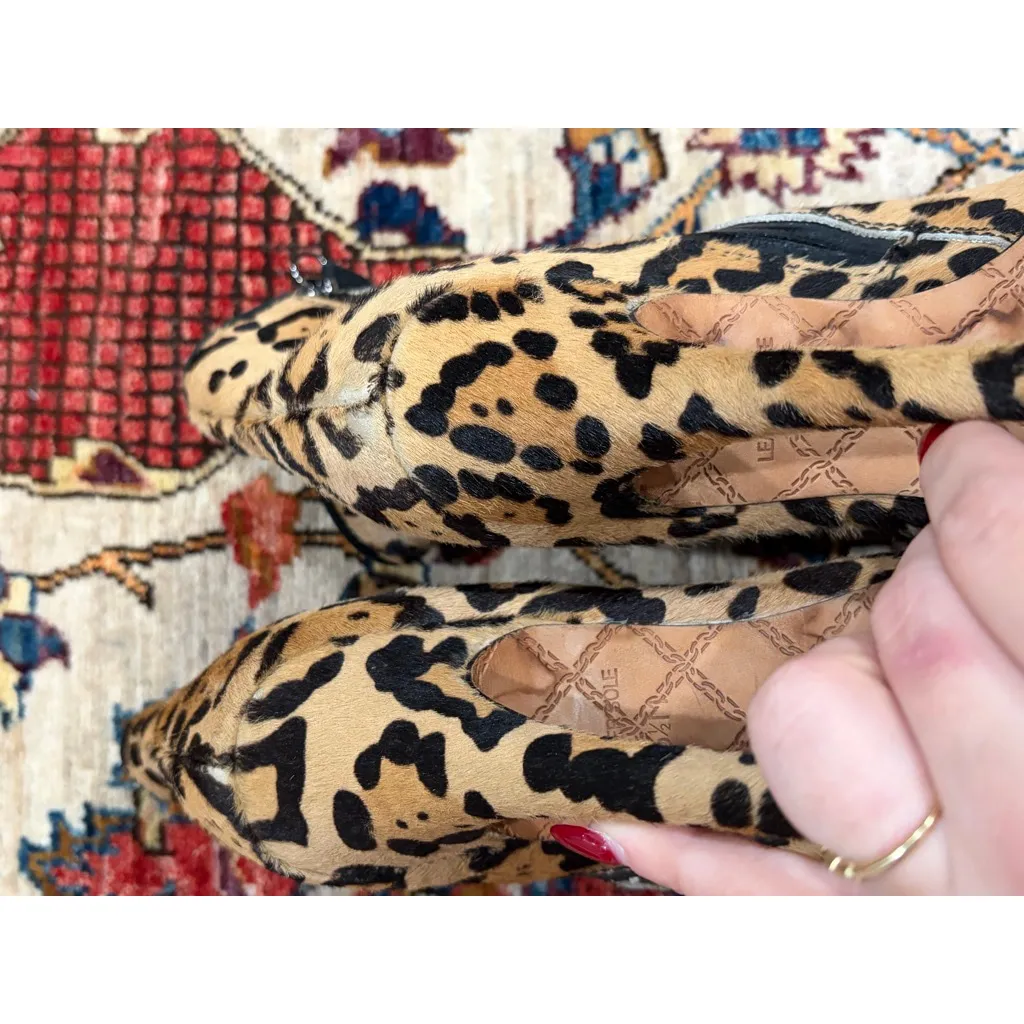 L.A.M.B. Leopard Pony Hair Platform Booties Heels 5.5M Real Fur Gwen Stefani - Image 7