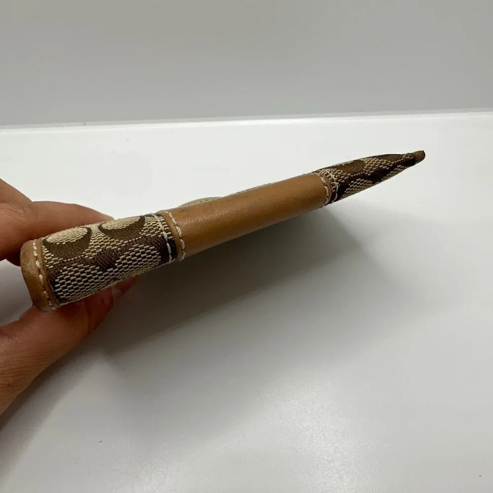 COACH Brown Signature Canvas Card holder / Coin Purse with Keychain - Image 3