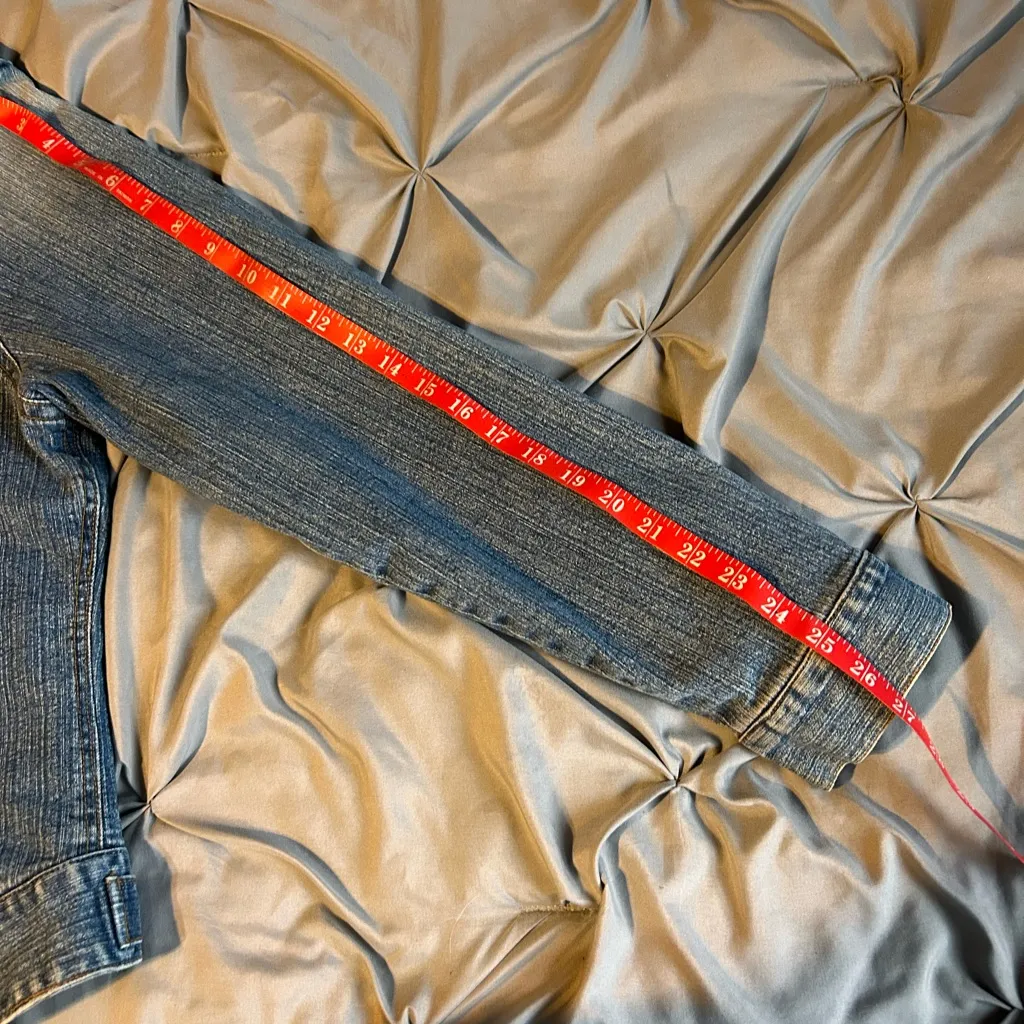 Bit & Bridle for Her XXL Blue Denim Jean Jacket Button Front Long Sleeve Fitted - Image 6