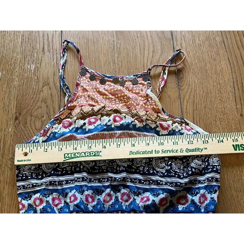 american eagle Size‎ Small romper Spaghetti Straps Colorful Boho Peasant Beach - Image 4